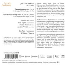 "Les Arts Florissants, dirigiert von William Christie, präsentiert Haydns „Harmoniemesse“ und „Missa brevis“. 53'43 Gesamtlänge."