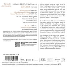 "J.S. Bach Köthen 1717-1723: Orchestersuite Nr. 2 BWV 1067, 5. Brandenburgisches Konzert BWV 1050, Kantate BWV 173a. Les Arts Florissants."