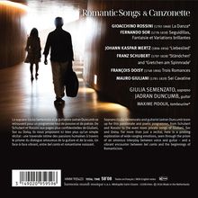 "Romantic Songs & Canzonette" mit Gioachino Rossini, Fernando Sor, Johann Kaspar Mertz, Franz Schubert, François Doisy, Mauro Giuliani. Darsteller: Giulia Semenzato, Jadran Duncumb, Maxime Pidoux. Silhouetten von Personen in einem holzverkleideten Gang.