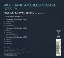 Wolfgang Amadeus Mozart (1756-1791): Klaviersonaten Nr.14,16,18, CD