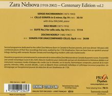 Zara Nelsova - Rachmaninoff / Reger / Kodaly, CD