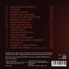 Auflistung von 17 Liedtiteln mit Zeitangaben. Enthält Aufnahme- und Verteilungsinformationen. Hintergrund in dunklen Tönen.