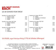 Carl Philipp Emanuel Bach (1714-1788): Orgelsonaten Wq.70 Nr.1-6, CD