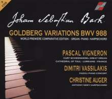 Johann Sebastian Bach (1685-1750): Goldberg-Variationen BWV 988 für Klavier/Cembalo/Orgel, 3 CDs