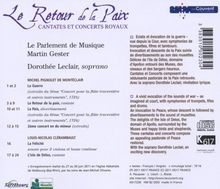 Michel Pignolet de Monteclair (1667-1737): Kantate "Le Retour de la Paix", CD