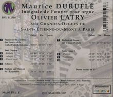 Maurice Durufle (1902-1986): Orgelwerke, CD