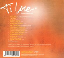"Ti Love" von David Walters. Songliste mit Titeln und Längen. Widmung: "Danke an alle Ti-Liebhaber. Dieses Album ist für euch." Orange Hintergrund.