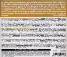 Das Bild zeigt eine Trackliste mit französischen und englischen Titeln und Künstlernamen auf einem CD-Cover. Oben steht ein beschreibender Text über die "Années folles". Unten ist das Logo von "Frémeaux & Associés".