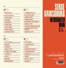 Links ist eine Trackliste der Alben "Intoxicated Man" und rechts steht groß "Serge Gainsbourg Intoxicated Man".