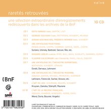 Les Collections sonores de la Bibliotheque National de France Vol. 2 "Raretes retrouvees", 10 CDs