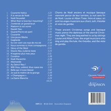 Eine Liste mit 25 Musikstücken und Zeiten. Texte beschreiben Weihnachtslieder. Logos: "Grande Vendée" und "diapason".