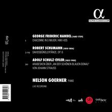 Alpha-classics.com Logo oben rechts, Musiker: George Frideric Handel, Robert Schumann, Adolf Schulz-Evler. Nelson Goerner am Klavier.