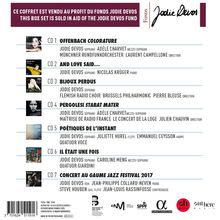 Box-Set für den Fonds Jodie Devos mit 7 CDs. Enthält Titel wie "OFFENBACH COLORATURE" und "AND LOVE SAID...". Logo.