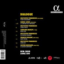 Titel "DIALOGUE", Komponisten: Penderecki, Daniel-Lesur, Marçot, Poulenc, Messiaen. NFM Choir, Lionel Sow. Logos unten.