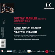 GUSTAV MAHLER (1860-1911) SYMPHONY NO.5, MAHLER ACADEMY ORCHESTRA, PHILIPP VON STEINAeCKER, Alpha-Classics-Logo oben rechts.