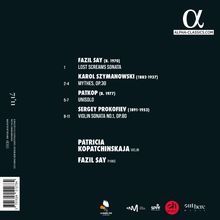 "Fazil Say (B. 1970) Lost Screams Sonata. Karol Szymanowski (1882-1937) Mythes, Op.30. Patkop (B. 1977) Unisolo."