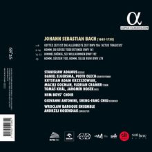 Johann Sebastian Bach Tracks, Künstler und Ensembles aufgelistet, Alpha Classics Logo oben rechts.