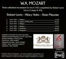 Wolfgang Amadeus Mozart (1756-1791): 3 Sätze für Klaviertrio KV 442 (vervollständigt von Robert Levin), CD