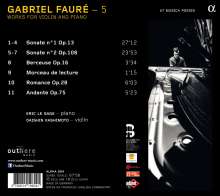 Gabriel Faure (1845-1924): Kammermusik 5 - Kammermusik für Violine &amp; Klavier, CD