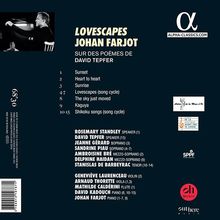 Johan Farjot (geb. 1975): Lieder - "Lovescapes", CD