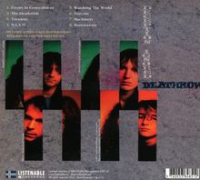 Text: Songtitel und Bandmitglieder, "Deception Ignored" und "Deathrow".  
Grauer Hintergrund, vertikale Farbstreifen mit Porträts.