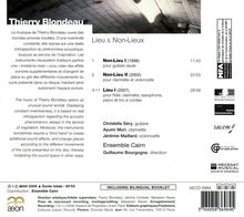 Thierry Blondeau (geb. 1961): Kammermusik "Lieu &amp; Non-Lieux", CD