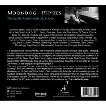 "Moondog - Pépites" von François Mardirossian. Eine Liste von Musikstücken gefolgt von Zitaten über Moondog.