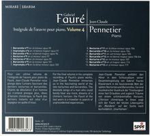 Gabriel Faure (1845-1924): Klavierwerke Vol.4, CD