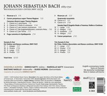 Johann Sebastian Bach (1685-1750): Ein Musikalisches Opfer BWV 1079, CD