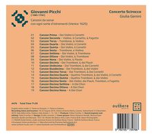 Giovanni Picchi (1572-1643): Canzoni da sonar con ogni sorte d'istromenti (Venedig 1625), CD