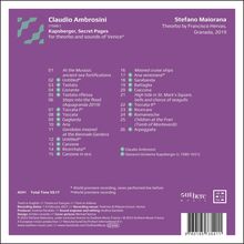 Claudio Ambrosini (geb. 1948): Kapsberger, Secret Pages für Theorbe &amp; Sounds of Venice, CD