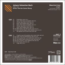 Johann Sebastian Bach, Dritter Theil der Clavier Übung, Maurizio Croci, CD Tracks, Logo von HeMU und IRMAS. A597 Total Time 1h 50'.