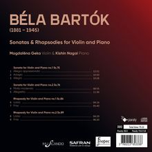 Bela Bartok (1881-1945): Sonaten für Violine &amp; Klavier Nr.1 &amp; 2, CD