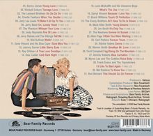 Trackliste von 31 Liedern, darunter „Young Love“ und „Teenage Love“. Im Hintergrund ein Paar mit einem Plattenspieler.