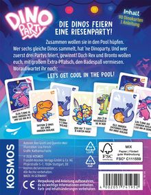 "Dino Party" - Die Dinos feiern eine Riesenparty! Sie wollen in den Pool. Wer drei Partys feiert, gewinnt! "LET’S GET COOL IN THE POOL!"