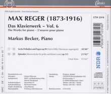 Max Reger (1873-1916): Das Klavierwerk Vol.6, CD