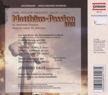 Carl Philipp Emanuel Bach (1714-1788): Matthäus-Passion (1785), CD