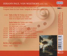 Johann Paul von Westhoff (1656-1705): Suiten Nr.1-6 für Violine solo (1696), CD