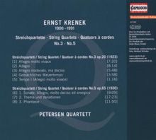 Ernst Krenek (1900-1991): Streichquartette Nr.3 &amp; 5, CD