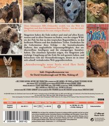 Dies ist eine DVD-Hülle mit Texten über eine BBC-Dokureihe über Säugetiere. Oben sind Fotos von Tieren.