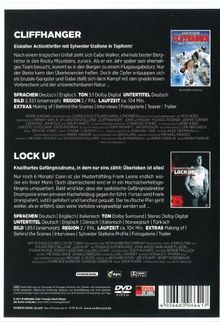 Cliffhanger / Lock Up, 2 DVDs
