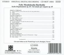 Felix Mendelssohn Bartholdy (1809-1847): Orgelsonaten op.65 Nr.1-6, CD