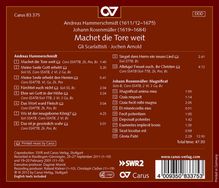 Andreas Hammerschmidt (1612-1675): Geistliche Werke "Machet die Tore weit", CD