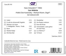 Hans Schanderl (geb. 1960): Chorwerke "Lux Aeterna", CD