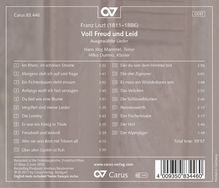 Franz Liszt (1811-1886): Lieder "Voll Freud und Leid", CD