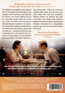 Textzitate über eine moderne Geschichte und das Streben nach dem Sinn des Lebens. Darunter: Ein Paar beim Essen.