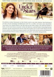 „Under the Stars“: Ein Romanautor flüchtet nach Italien. Romantische Komödie in Apulien. Zitate von „YAHOO MOVIE“. Genre: Komödie. 96 Min.