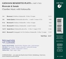 Giovanni Benedetto Platti (1697-1763): Ricercate &amp; Sonate - Kammermusik mit Cello, CD
