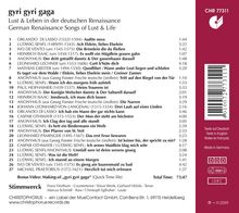 Gyri Gyri Gaga - Lust und Leben in der deutschen Renaissance, CD