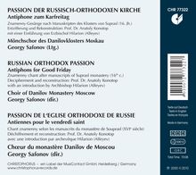 Passion der russisch-orthodoxen Kirche, CD